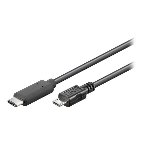 MicroConnect USB-kabel USB-C (M) till Micro-USB Typ B (M) 1 m svart