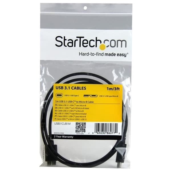USB-C till Micro-B-kabel - STARTECH - 1 m - Dubbelskärmad - USB 3.1