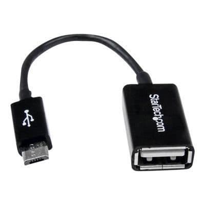 12cm Micro USB till USB Host OTG Adapter Kabel - 12cm Micro USB till USB Host OTG Adapter - M/F - Svart - UUSBOTG
