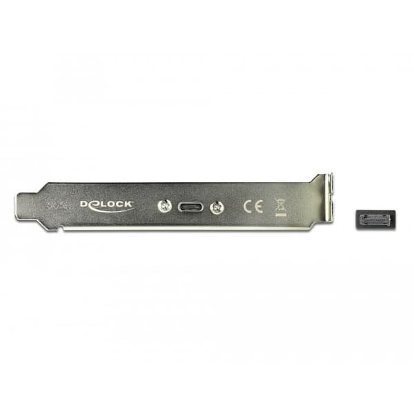 USB-adapter - DELOCK - Slotblech 1x USB 3.1 Gen2 C - Svart - 0,5 m