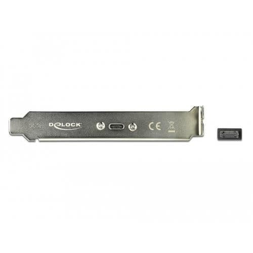 USB-adapter - DELOCK - Slotblech 1x USB 3.1 Gen2 C - Svart - 0,5 m