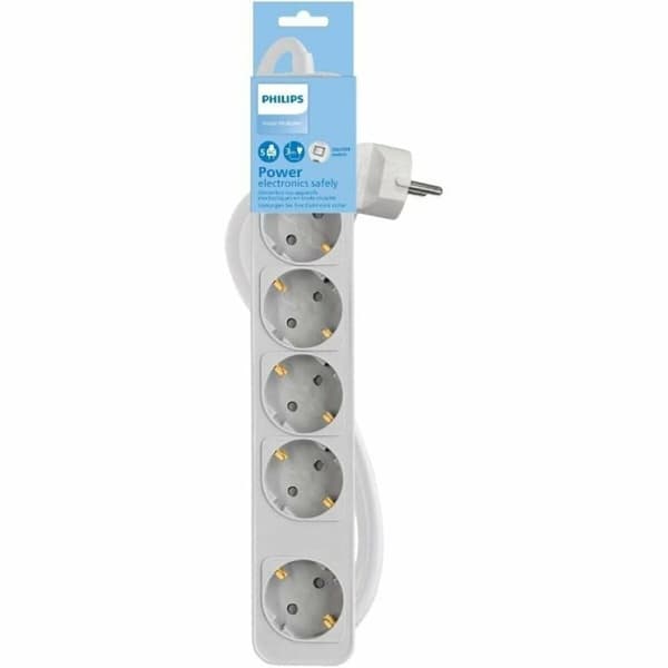 Stikdåse - 5 udtag med kontakt Philips CHP2154W/12