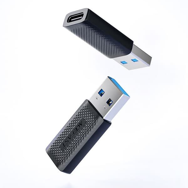 Snabb laddningsadapter, Typ-C till USB 3.0, datatransmission, 5 Gbit/s - Acefast (J2) - Svart