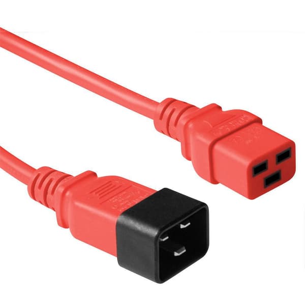 MicroConnect C20-F til C19M strømkabel, 0,9 m, rød, PE2019R09