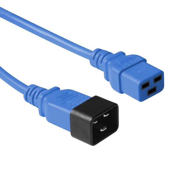 MicroConnect C20-F til C19M strømkabel, 3M, blå, PE2019B3