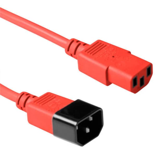 MicroConnect C14F til C13M strømkabel, 0,9 m, rød, PE1413R09