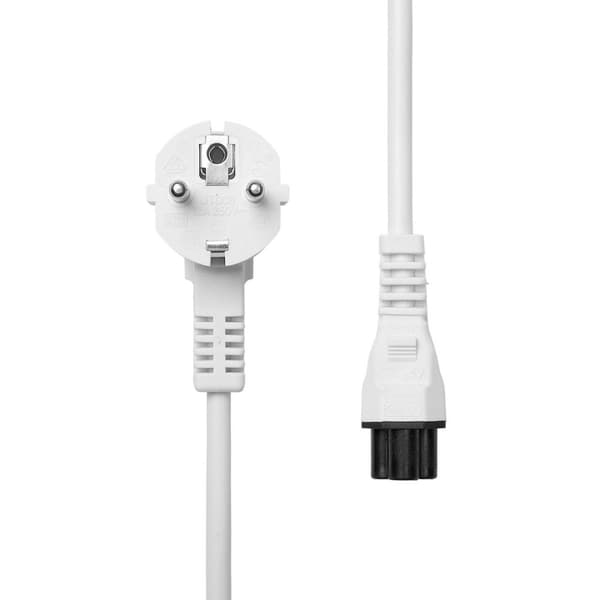 ProXtend Schuko strømkabel vinklet til C5 1M hvid, PC-FAC5-001W