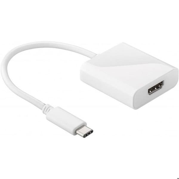USB 3.1 Type C till HDMI-adapter - HDMI - Grå - Överför video och ljud - USB Type-C-kontakt Vit