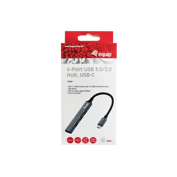 utrusta 4-Port-USB 3.0/2.0-Hub - USB 3.2 Gen 1 (3.1 Gen 1) Typ-C - USB 2.0 - USB 3.2 Gen 1 (3.1 Gen 1) Typ-A - 5000
