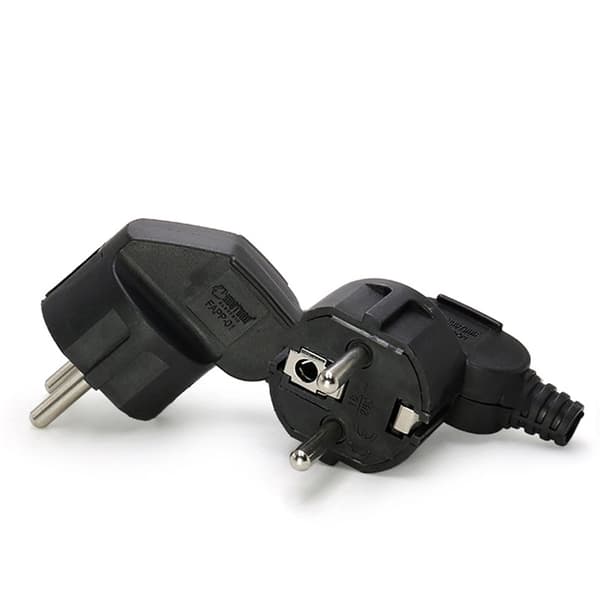 INF Europeisk kontakt - 2-delars set, enkel montering Svart