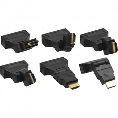 InLine® HDMI-DVI-adapter, 19pol St till 24+1 Bu, med 180° Winkel, guldkontakter