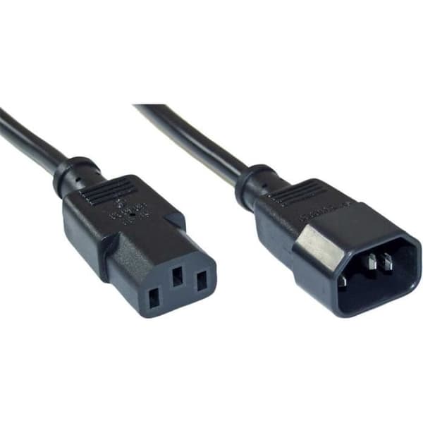 Strömkabel - InLine® - C13 till C14 - 1,8m - ETL - Svart
