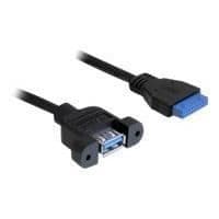 DeLOCK 83118 intern USB till extern kabel - Svart - 50 cm - USB 3.0