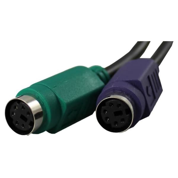 USB till PS/2-adapter - Perixx - PERIPRO-401 - Kompatibel med Windows - Svart - För tangentbord/mus