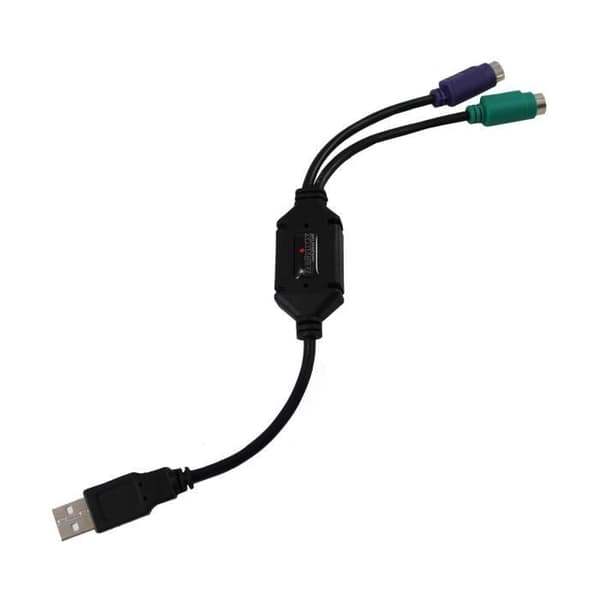 USB till PS/2-adapter - Perixx - PERIPRO-401 - Kompatibel med Windows - Svart - För tangentbord/mus