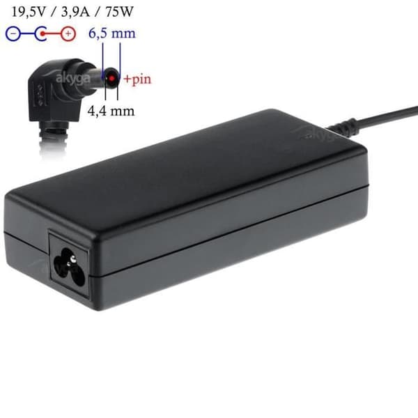 AKYGA * AK-19 ND ERSATTSKRAFTFÖRSÖRJNING FÖR BÄRBAR DATOR 75 W SVART AK-ND-19