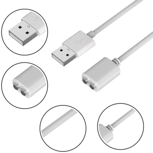 Magnetisk USB-laddkabel 1m universell 6mm [2-pack] kompatibel med eltandborste smartklocka leksaker Phonillico®