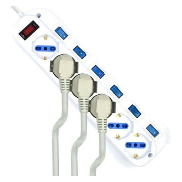 Stikdåse - 6 udtag med kontakt Ewent EW3932-3M 3500W (3 m)