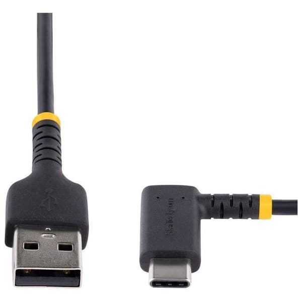 StarTech.com 2m USB A till USB C-kabel - Svart USB C-laddningskabel - Robust aramidfiber - USB-C 2.0-3A snabbladdare