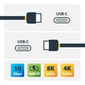 Miniatyrbild 2 av 4: StarTech.com 50 cm Heavy Duty rätvinklad USB-C-kabel, USB 3.2 Gen 2 (10 Gbps), USB-C till C-dataöverföringssladd - Alt-läge