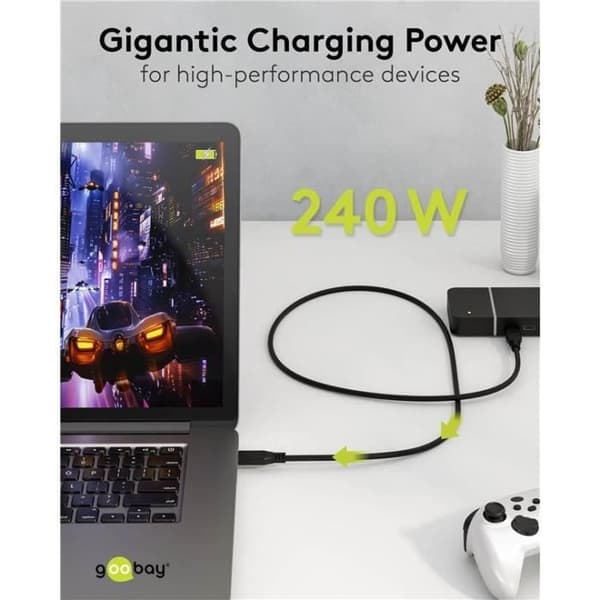 USB-C™-kabel, USB4™, 240 W, 20 Gbit/s, 1,5 m