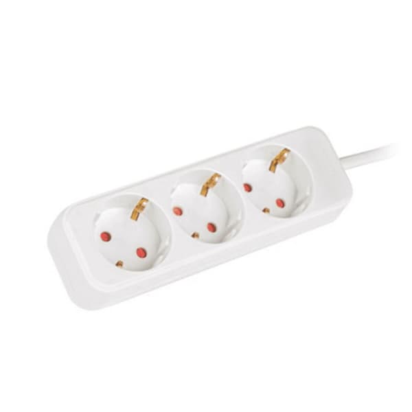 Schuko 3-suuntainen haaroitusadapteri Lanberg 2500 W 1,5 m Valkoinen