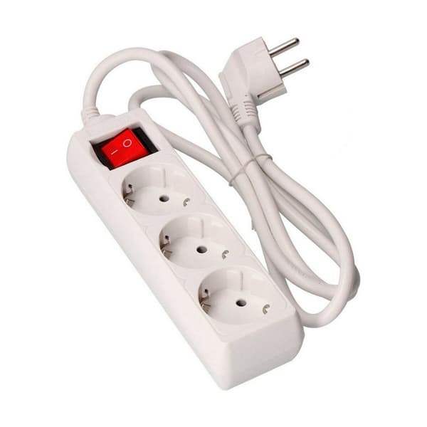 Ellist 3 Tomas-uttag med brytare EDM 41009 Schuko (1,5 m)