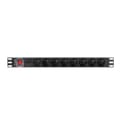 Miniatyrbillede 2 af 2: Schuko 19 "8 Way multistikdåse med tænd/slukkontakt Lanberg PDU-08E-0200-BK (2 m)