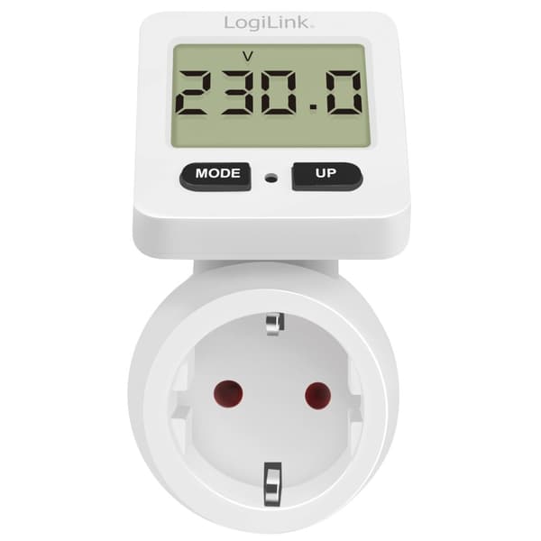 LogiLink Energimåler med omkostningsberegning Drejeligt display