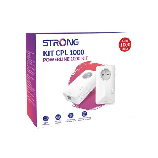 CPL Kit - STARK - Powerline 1000 Duo - Filtrerat uttag - Hög hastighet upp till 1000 Mbit/s