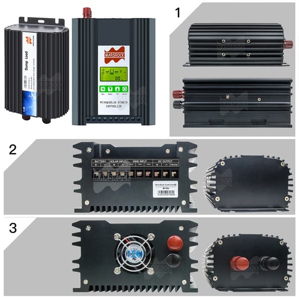 48V Vind-Sol Hybrid Controller, MPPT Boost & Buck, 1500W Sol, 1000W Vind, Vind1000W Sol1500W, 48V, Ekstern Vind-Sol Hybrid
