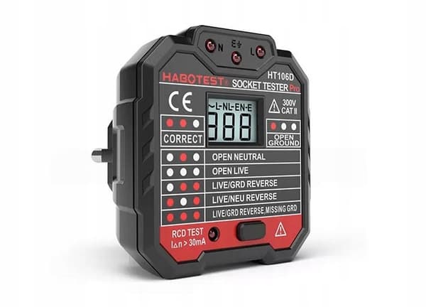 Sokkeltester med digitalt display Habotest HT106D