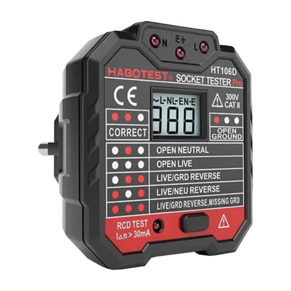 Sokkeltester med digitalt display Habotest HT106D