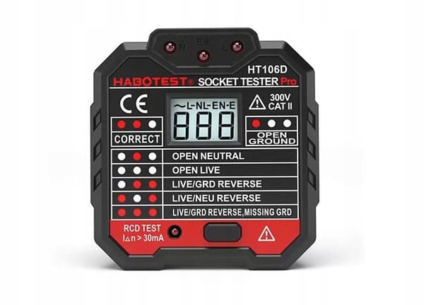Sokkeltester med digitalt display Habotest HT106D