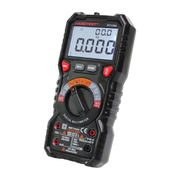 Digitalt multimeter med lommelykt Habotest HT118A, True RMS, NCV