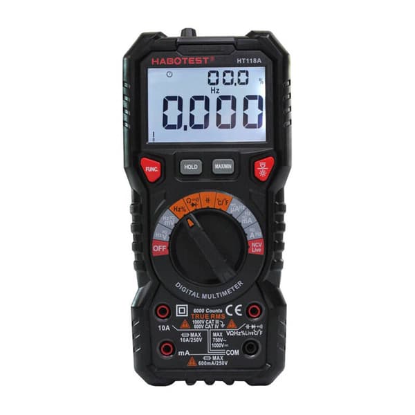 Digitalt multimeter med lommelykt Habotest HT118A, True RMS, NCV