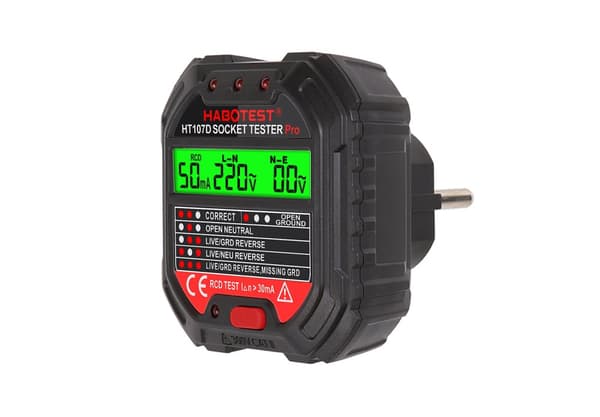 Stikkontakt tester med digitalt display Habotest HT107D