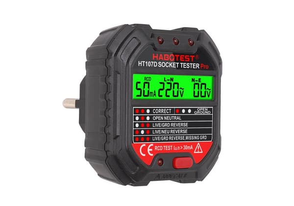 Stikkontakt tester med digitalt display Habotest HT107D