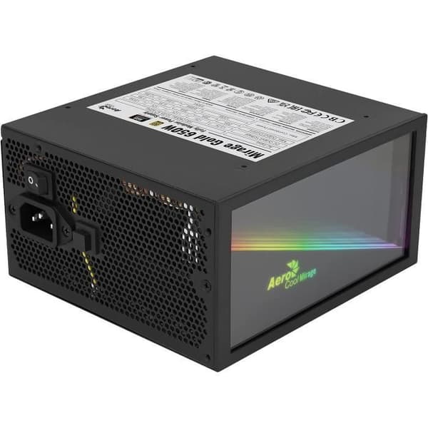 AEROCOOL MIRAGE GOLD 650 W STRÖMFÖRSÖRJNING - SVART JAPANSK KONDENSTOR