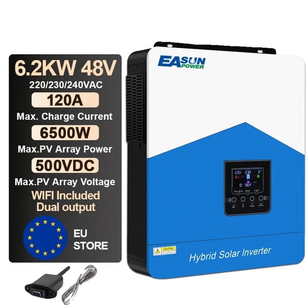 Hybrid sol inverter, 6200W effektudgang, 120A maks. ladestøm,SMH-III-6.2KW-WIFI