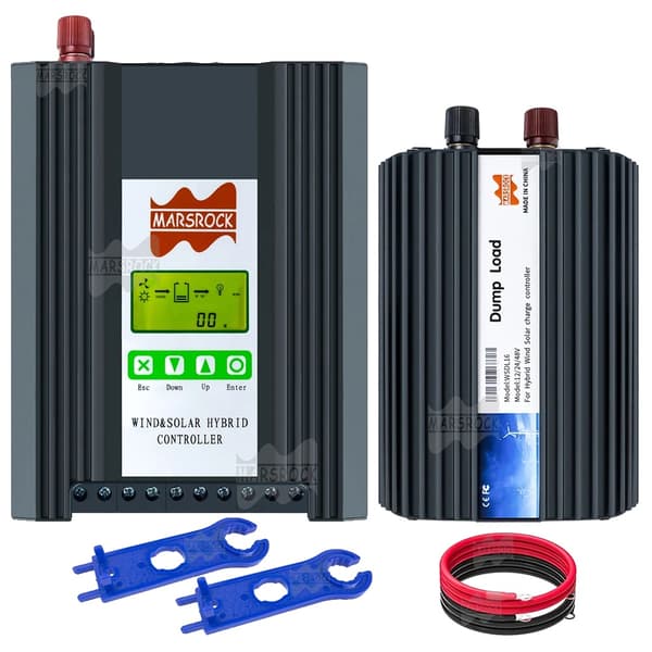 48V Vind-Sol Hybrid Controller, MPPT Boost & Buck, 1500W Sol, 1000W Vind, Vind1000W Sol1500W, 48V, Ekstern Vind-Sol Hybrid