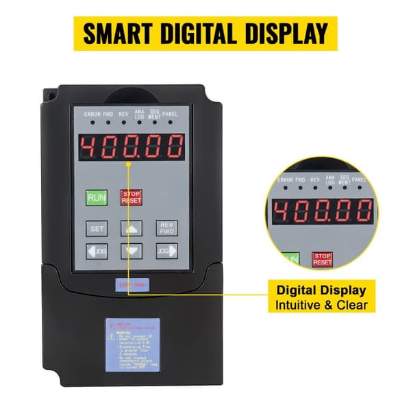 1,5KW omriktare med variabel frekvens, stabil prestanda, digital display, tyst drift, flera skydd