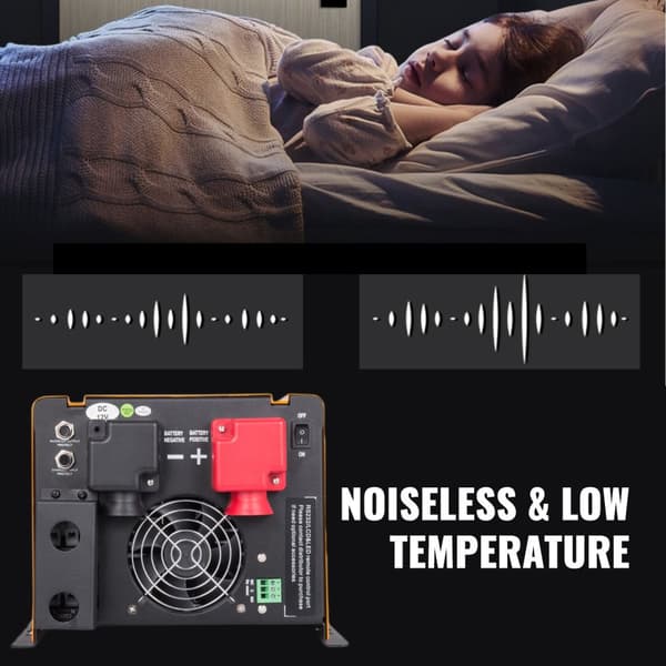 3KW DC 12V til AC 230V Ren Sinusbølge Inverter - LCD Skærm, Indbygget Batterioplader
