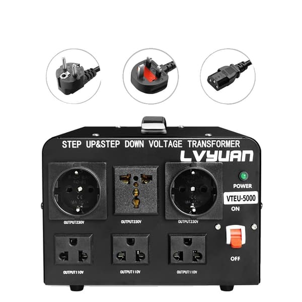 Spændingstransformator 2000W/5000W, Trin Op/Ned 110V-220V, Sikker og Fleksibel,VTEU-5000