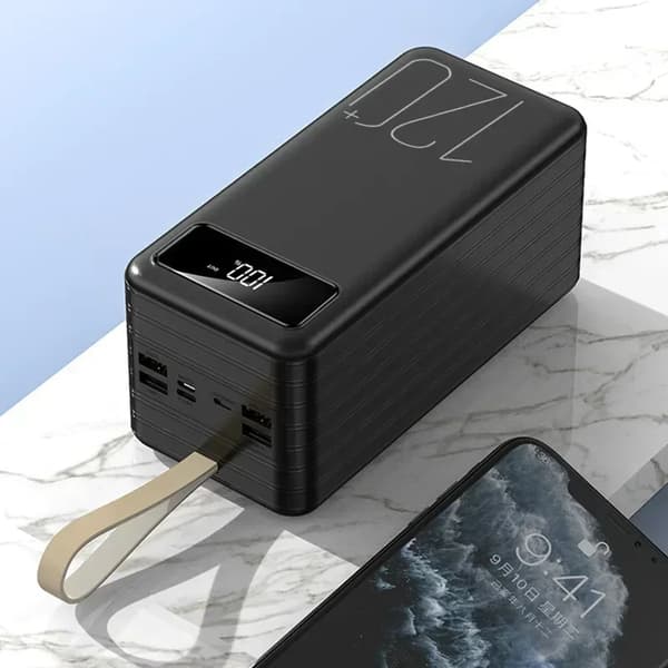 Bärbar Power Bank, 120000mAh kapacitet, tvåvägs snabbladdning,Svart 120000mAh 1st, Över 100000mAh