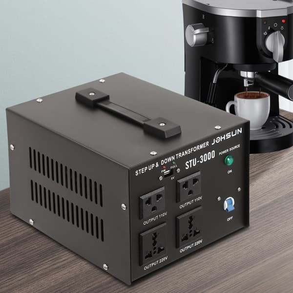 3000W Spændingsomformer Transformer, Holdbar Jernkonstruktion, 3-Mode Udgivelse,sort, 220V