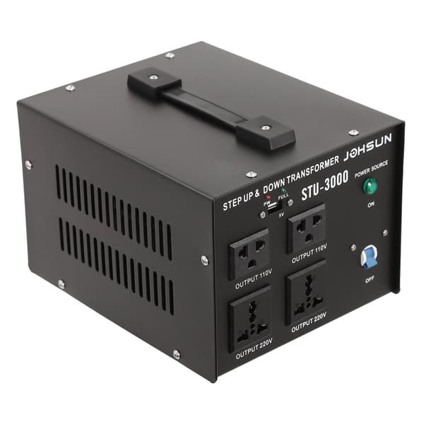 3000W Spændingsomformer Transformer, Holdbar Jernkonstruktion, 3-Mode Udgivelse,sort, 220V