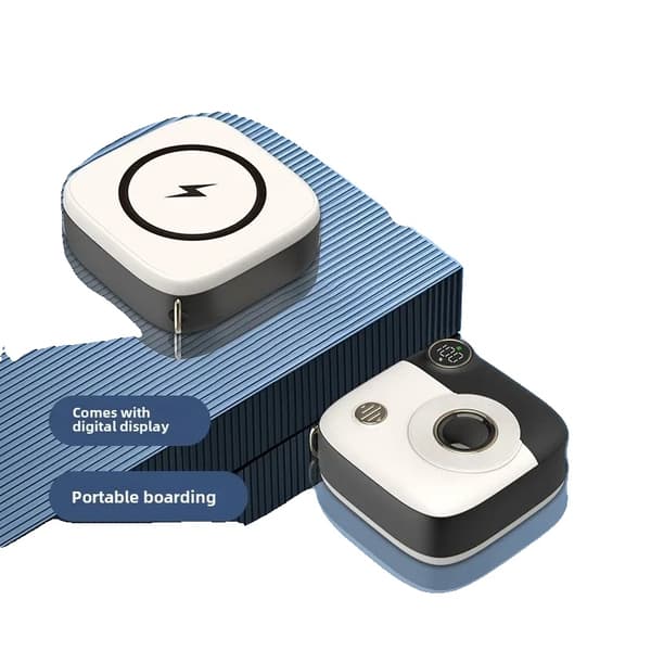 Trådløs Magnetisk Power Bank, 10000mAh Kapacitet, Digital Skærm,10000mAh, sort