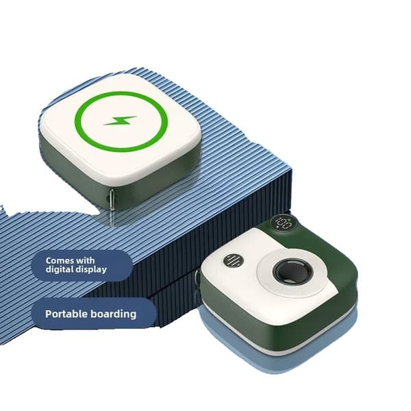Trådløs Magnetisk Power Bank, 10000mAh Kapacitet, Digital Skærm,10000mAh, grøn