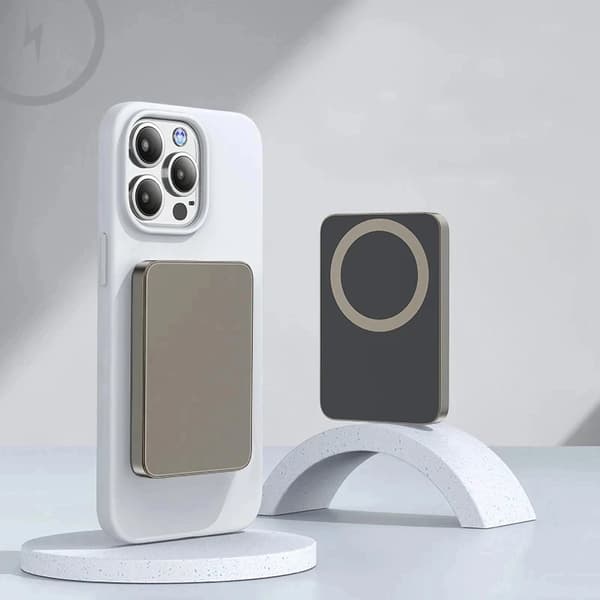 Magnetisk Trådløs Power Bank, 10000mAh Kapacitet, Hurtig Opladningsfunktion,gylden, 5000mAh